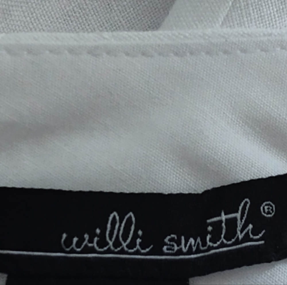 Willi Smith Women's White Linen Eyelet A Line Tomato Girl Summer Maxi Skirt | 6 - Picture 3 of 5